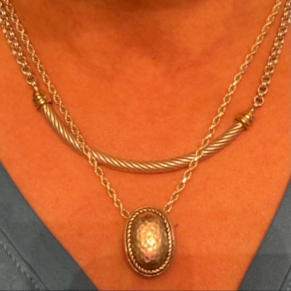 Sterling silver Hammered Slide Pendant